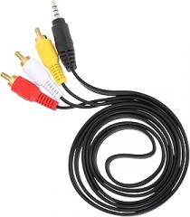 VALICLUD 2pcs 3.5mm to 3-Pin AV Cable Audio Video Splitter Cord for TV VCR DVD Home Theater and Car Stereo Electronics