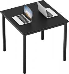 Need Small Square Dining Table- 31-1/2'' Sturdy and Heavy Duty Writing Desk for Small Spaces and Writing Table Desk Breakroom Table, Black Color