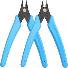 Micro Wire Cutters Precision Flush Cutter Pliers for Jewelry Making Electronics Craft 5 Inch Mini Side Cutting Nippers for Zip Ties Plastic Models and Hobby Projects 2PCS Light Blue