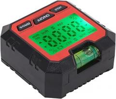 Angle Finder Digital Level Box Protractor Digital Angle Finder Electronic Protractor with Horizontal Bubble ABS Material for Woodworking (Red)