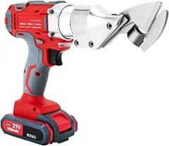 Metal Cutting Shear, 600W 21V Electric Cordless Tin Snips Sheet Cutter Scissor with 2 Batteries, Two-Speed Adjustment Portable Metal Roofing Cutting Tool，for Cutting Of Iron, Aluminum