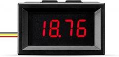 DC Digital Voltmeter 0-33V 4-Digit LED Voltage Meter with Reverse Polarity Protection, Three-Wire Connection for AUTOMOTIVEs and DIY Electronics(Red)