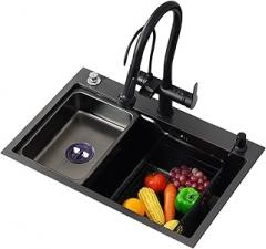 SUS304 Stainless Steel Large Single Slot Platform Control Triangle Corner Water Multifunctional Vegetable Washing Basin(6045 B)