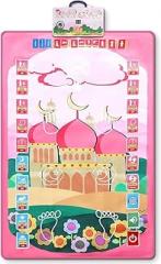 Prayer Rug Muslim - Electronic Islamic Prayer Carpet Mat, Teaching Talking Music Mat with Worship Step Guide 44 * 28ince (Pink)