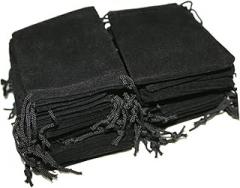 Baluue 5pcs Flannel Drawstring Bag for Hair Dryer and Lint Storage Multifunction Pouch Black for Organizing Electronics and Accessories