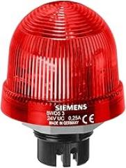 Siemens 8WD53 40-0CB Sirius Signal Column Beacon, Thermoplastic Enclosure, IP65 Protection, 70mm Diameter, Flashlight, Bulit in Electronic Flash, BA 15d Lamp Base, 5W Power, 115VAC Voltage, Red