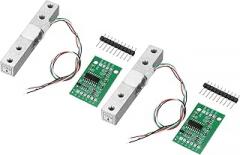 MECCANIXITY 2 Set Digital Load Cell Weight Sensor 10KG + HX711 Module Weighing Sensor 24 Bit Precision A/D Dual-Channel 20x33mm for DIY Portable Electronic Kitchen Scale Kit
