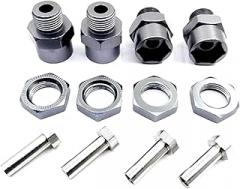 4Pcs Wheel Hex Hub Adapter Conversion Extension for 1/8 1/10 RC Car, 12mm to 17mm