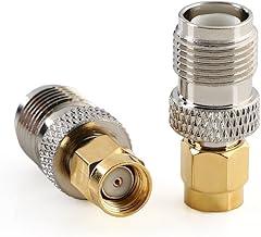 DHT Electronics 2PCS RF coaxial Coax Adapter RP-SMA Male to RP-TNC Female