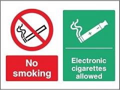 Prohibition Signs - No Smoking, Electronic Cigarettes Allowed Metal Sign 12 x 8 Inch – Suitable for Home, Office, or Work Areas