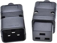 Black 16A CE Copper IEC320 C19 C20 UPS PDU Wired Power Outlet Assemble Install C0innector Elbow 90° AC Electric Panel Receptacle Replacement for OEM New 2026 High for Reliable Electronic Component