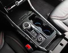 Kadore for 2020-2023 Ford Explorer Carbon Fiber Color Interior Gear Shift Box Panel Cover Trim Electronic Shifter Left Hand Driving 2-pc