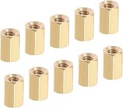 YOKIVE 40 Pcs M3 Spacers, Brass Hex PCB Standoffs Nuts, Keep Height Consistent, Great for Motherboard, Circuit Board, Electronics (Gold Tone, 8mm)