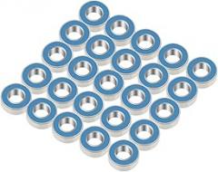 Rubber Sealed Blue Metal Ball Bearings Durable for Smooth Running and Long Service Life for Machine Tool Electronic Equipment [25 PCS]