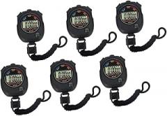 Milisten 6Pcs Portable Match Stopwatch Lightweight Professional Timer for Sports Games Training Black Electronic Stopwatch
