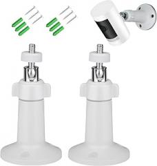 2 Pack Adjustable Wall Mount for Ring Stick Up Cam Wired/Battery and Ring Indoor Cam HD Security Camera, 360 Degree Adjustable Mounting Bracket for Camera with 1/4 Screw Connector White (2 Pack)