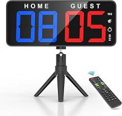 ANJANK 11’’ Large Digital LED Scoreboard Electronic Score Keeper Clock, Countdown/up, with Powerful Battery, 4 Mounting Options, for Corn Hole/Ping Pong/Table Tennis Sports, Indoor & Outdoor Games