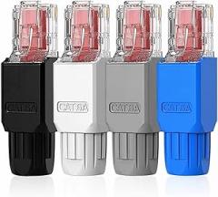 RJ45 Connector, CAT6A CAT6 Field Termination Plug, RJ45 Gold Plated Modular Plug(CAT6 - White-10PCS)