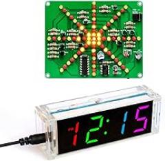 Gikfun Electronic LED Soldering Practice Board, DIY Clock Kit Night Light