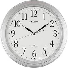 Casio IQ-1005J-8JF Wall Clock, Radio, Silver, Diameter 12.8 inches (32.4 cm), Analog