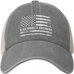 Electronics Engineer American Flag Baseball Cap for Women Mens Trucker hat Mesh Caps Dad Hat