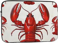 Red Lobster Print Laptop Case for Men Women Shockproof Travel Office School Black 13 Inch