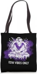 RaveWaves Styles Cool DJ Mixing EDM Music Electronic Dance Music Boy Men Tote Bag