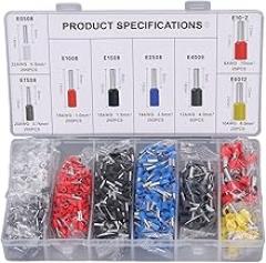 1200 Pcs 22 AWG to 8 AWG Copper Tube Terminal Set Kit for Electronics, Wiring with Ferrule Terminals for Switches, Batteries, Electronics Pins