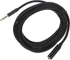 5mm Male to Female Headphone Extension Cable 2 Meters Aux Cord for Phone and Speaker Audio Cable Extension Black Braided Wire for Electronics