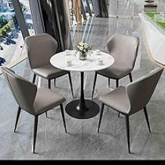 Round Table and Chair Set, Office Reception Room Club Table and Chair Set, Business Conference Room Coffee Table, Space-Saving, Suitable for Lounge(Orange+Gray,80cm/31.4in)