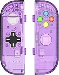 BASSTOP Translucent NS Joycon Handheld Controller Housing with D-Pad Button DIY Replacement Shell Case for Nintendo Switch Joy-Con (L/R) Without Electronics (Joycon D-Pad-Atomic Purple) (Renewed)