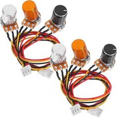 Generic 3 Set Precision Shaft Potentiometer with Connector Wire Adjustable Variable Resistor for Audio Equipment and Electronic Projects User Friendly Knob Design Random Color