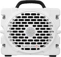 Turtlebox Grande: Loud! Outdoor Portable Bluetooth 5.4 Speaker | Rugged, Waterproof, Ultra-Portable | Plays to 126db, Deep Bass, Shockproof, Unlimited Pairing for Full Stereo Experience, White