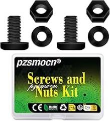 90 Pieces/30 Sets M8*12 mm Plastic Black Nylon Cross Round Head Screw Hexagonal Nut Combination Kit, with Insulating Washers, Standard Size, for DIY and Electronic Assembly.