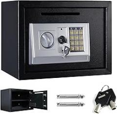 Safe Box Electronic Fireproof Security Box Digital Safety Cash Money Box/Black/8.5L，Black-16L(25X35X25Cm)