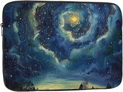 Heavenly Night Sky Printed Laptop Bag for Men Women Shockproof Travel Office School Black 10 Inch
