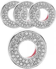 GLEAVI 4pcs Rhinestone Car Door Lock Covers Elegant Door Lock Protector for Stylish Interior Decoration Easy Installation Compatible Car Models