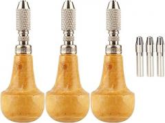 Single End Pin Vise, 3 Set Graver Type Chuck Single End Lock Nozzle Pin Vise Gold Jewelry Production Making Tool For Carving DIY Woodworking Electronic Assembly Model Making