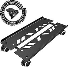 Seloom Computer Tower Stand, Adjustable PC Stand, Heavy-Duty Mobile CPU Tower Holder with Rolling Caster Wheels, Fits Most Gaming Desk Floor