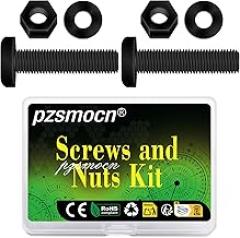 150 Pieces/50 Sets M6*35 mm Plastic Black Nylon Cross Round Head Screw Hexagonal Nut Combination Kit, with Insulating Washers, Standard Size, for DIY and Electronic Assembly.