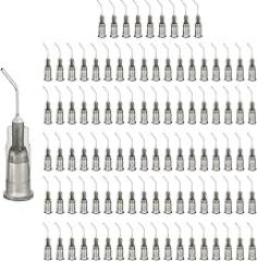 uxcell 200 Pcs Pre Bent Dispensing Needle Tips, 22 Gauge Stainless Steel 45 Degrees Bent Dispensing Tips 0.5