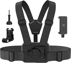 Phone Chest Mount Harness Holder Mobile Phone Strap Clip Compatible with GoPro 13/12/11/10/9/8/7/6 DJI Osmo Action 5 Pro 4 3 Insta360 X4 X3 Smartphone and Cell Phones Action Cameras POV/VLOG