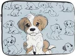 Puppy Design Laptop Sleeve Case for Men Women Shockproof Travel Office School, black, 10 inch