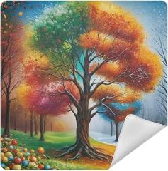 Dreamy 4 Seasons Tree Meadow Camera Protective Wrap, Anti-scratch Lens Protector Wrapper, Magic Self-Adhesive Cloth for Cameras/DSLR/Laptop/Electronic Accessories, S