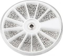 600 Pcs Stainless Steel Nuts Bolts and Small Screws Kit, Assorted M1/M1.2/M1.4 Fasteners for Watch, Glasses and Electronics Repair, Screw Organizer Kit