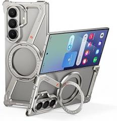 OATSBASF Minimalist Phone Case for Samsung Galaxy Z Fold 7, 360° Rotation Kickstand Aluminum Metal Frameless Design Bumper Z Case, Protective Shock Grade Shell (Natural Titanium)