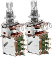 2pcs Electric Guitar Bass Volume Tone Potentiometer Control Replacement for Enhanced Sound Versatile Electronic Potentiometers for Musicians for Standard and Single Coil Setups