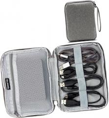 Electronics Travel Case for External Hard Drive Portable Case Organiser Shockproof Storage Bag Grey