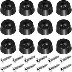 Cutting Board Feet, 12 Pack Round Rubber Feet Bumpers Non Slip Bumper Pads with Stainless Steel Screws for Furniture Chairs Desks Electronics (0.17