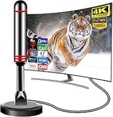 TV Antenna Indoor for Long Range, HD Digital Antenna with Strong Magnetic Base, Antenna for Smart TV for Easy Installation and All Smart/Old TVs, Supports 4K 1080P